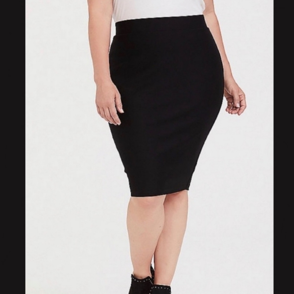 Torrid Ponte Black Midi Pencil Skirt 2x